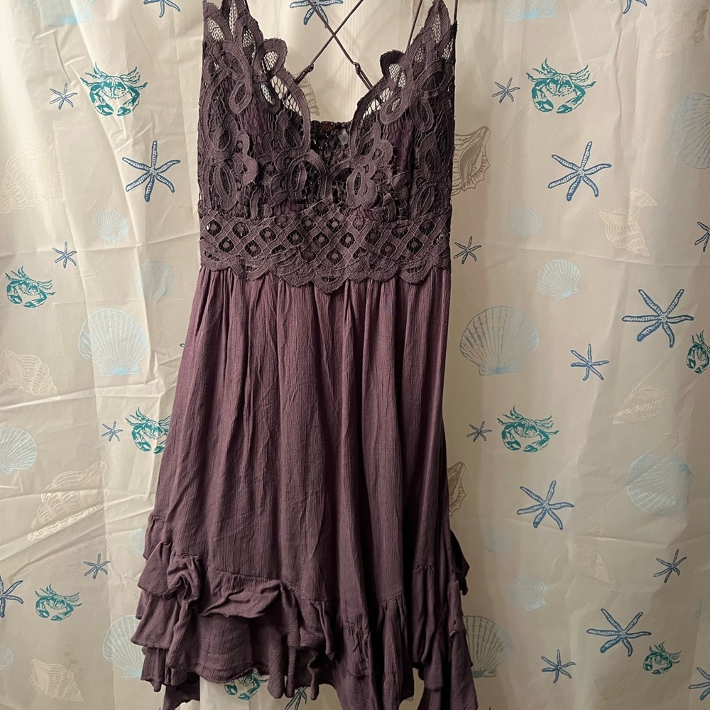 Free people Grey strappy dress. Never worn size large